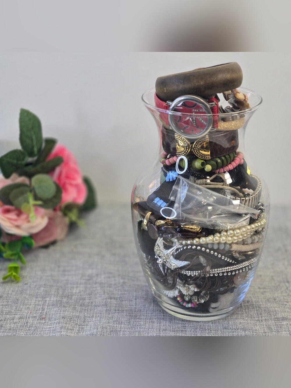 Mistery Costume Jewelry Jar Lot Vintage To Nowโ To Wear Or For Parts